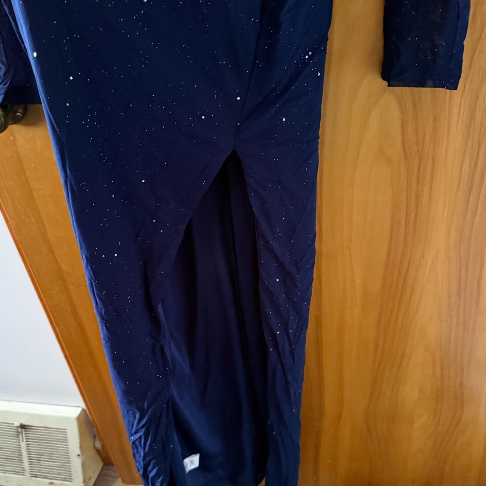 Elegant Navy Blue Women's Dress - Picture 2 of 4